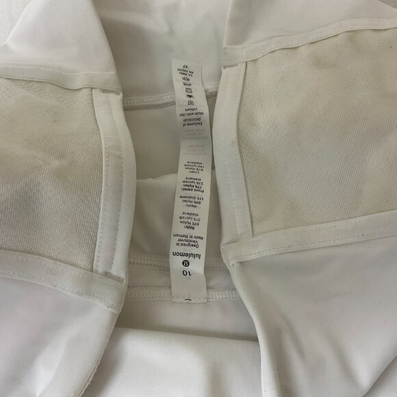 Lululemon Wunder Under Cropped High Rise Leggings 10 White Flocked - Picture 8 of 8